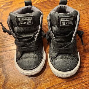 Converse Chuck Taylor All Star Street Mid Infant 5 Black Leather NWOB